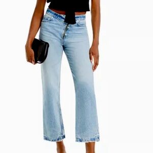 Frame Denim NWOT Le Jane Crop Assymetrical Zip Sz 26